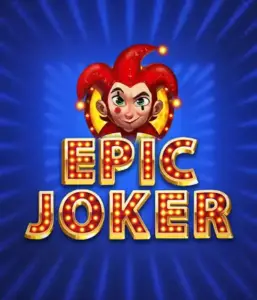 Experience the vibrant world of Epic Joker slot by Relax Gaming, featuring a mischievous joker with a vivid hairstyle against a luminous blue background. This graphic captures the light-hearted spirit of classic slots, perfect for those who love traditional gameplay, offering a charming play experience.