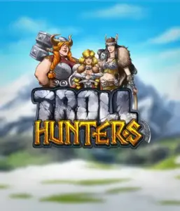 Immerse yourself in "Troll Hunters," where bold Viking warriors are poised to take on their foes. The logo shows a male and female Viking, dressed for battle, with a cold landscape. They emanate power and determination, reflecting the core of the game's adventurous theme.